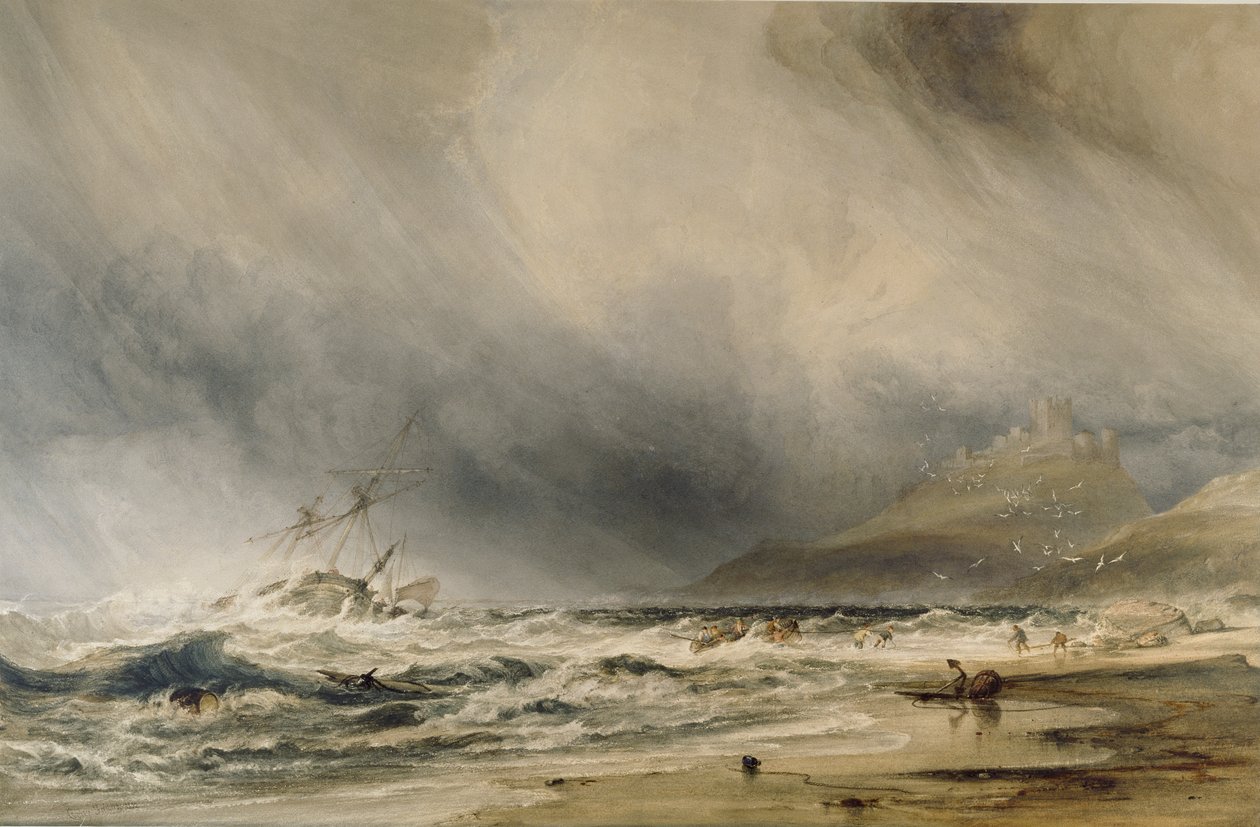 Bambourough Castle, 1852 av Anthony Vandyke Copley Fielding
