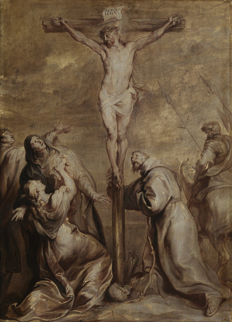 Korsfästelse med Saint Francis, 1630-32 av Anthony van Dyck