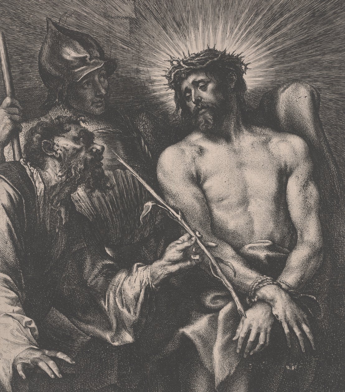 Mocking of Christ, c.1630 (etsning, gravyr) av Anthony van Dyck