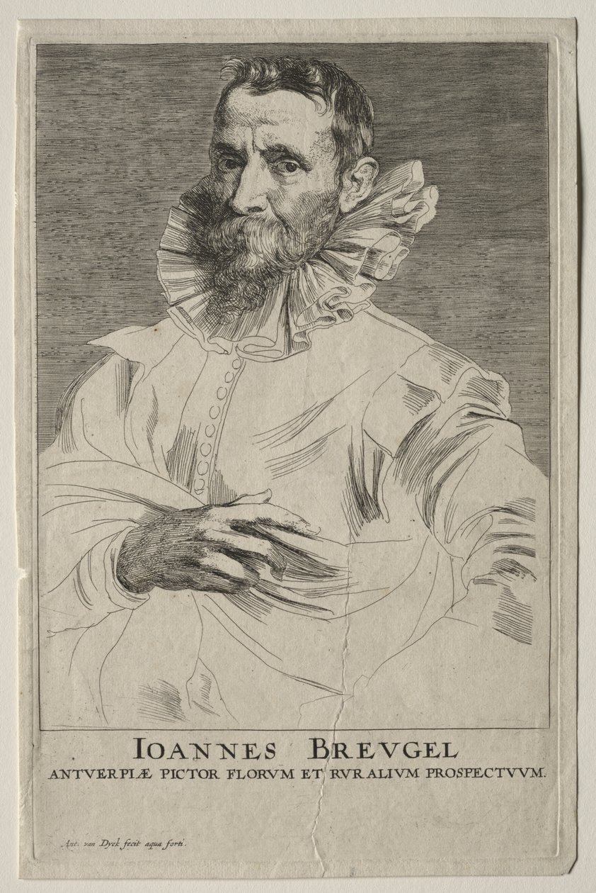 Porträtt av Jan Brueghel av Anthony van Dyck