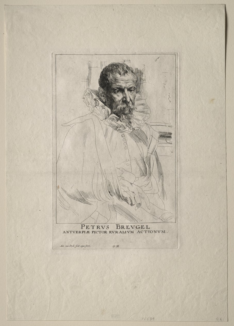 Porträtt av Pieter Breughel av Anthony van Dyck