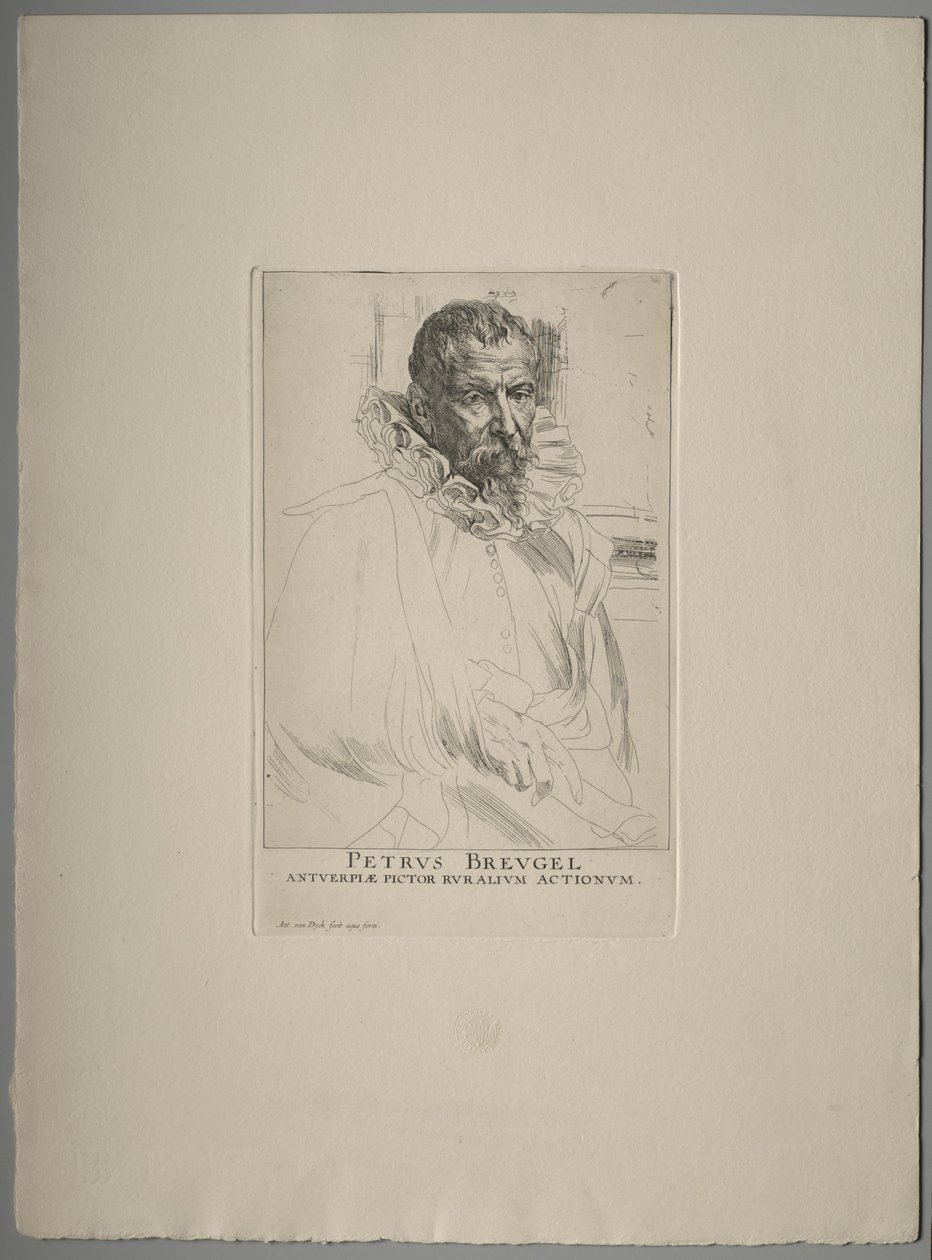 Porträtt av Pieter Brueghel. av Anthony van Dyck