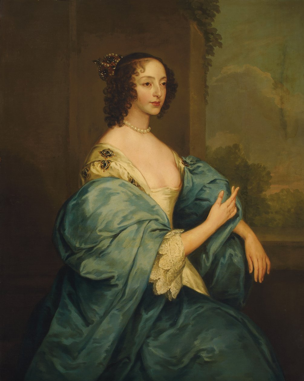 Porträtt av drottning Henrietta Maria av Anthony van Dyck