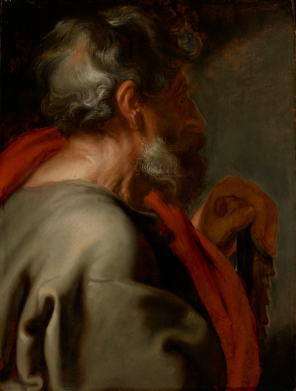 Aposteln Simon, ca 1618 (olja på panel) av Anthony van Dyck