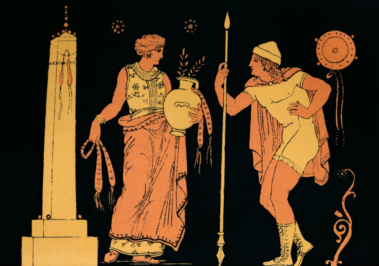"Electra och Orestes", 1880 av Antique