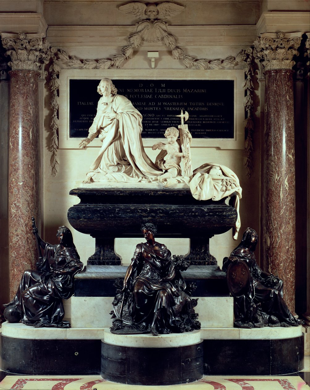 Kardinal Jules Mazarins grav i kapellet vid Institut de France, tidigare College des Quatre-Nations, 1689-93 (marmor och brons) av Antoine Coysevox