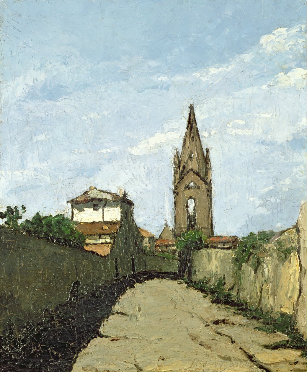 Landsbykirken, c.1866-70 swed av Antoine Fortune Marion