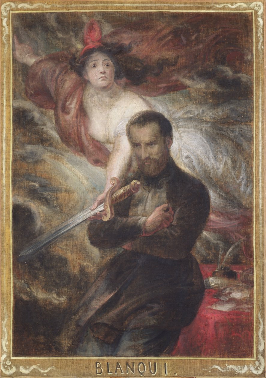 Porträtt av Louis-Auguste Blanqui (1805-81) (olja på duk överförd till tavla) av Antoine Wiertz