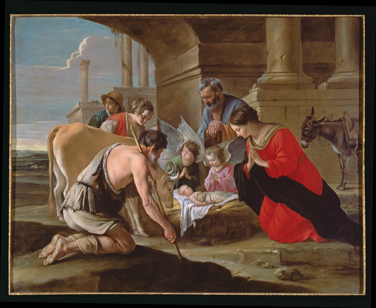 The Adoration of the Shepherds, ca 1638 (se även 99452 och 495750) av Antoine Le Nain