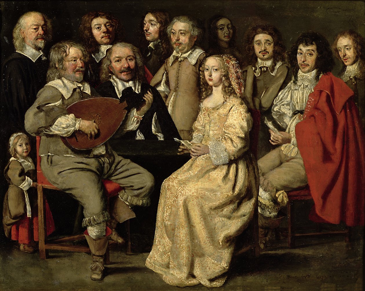 The Musical Reunion, 1642 (olja på koppar) av Antoine Le Nain