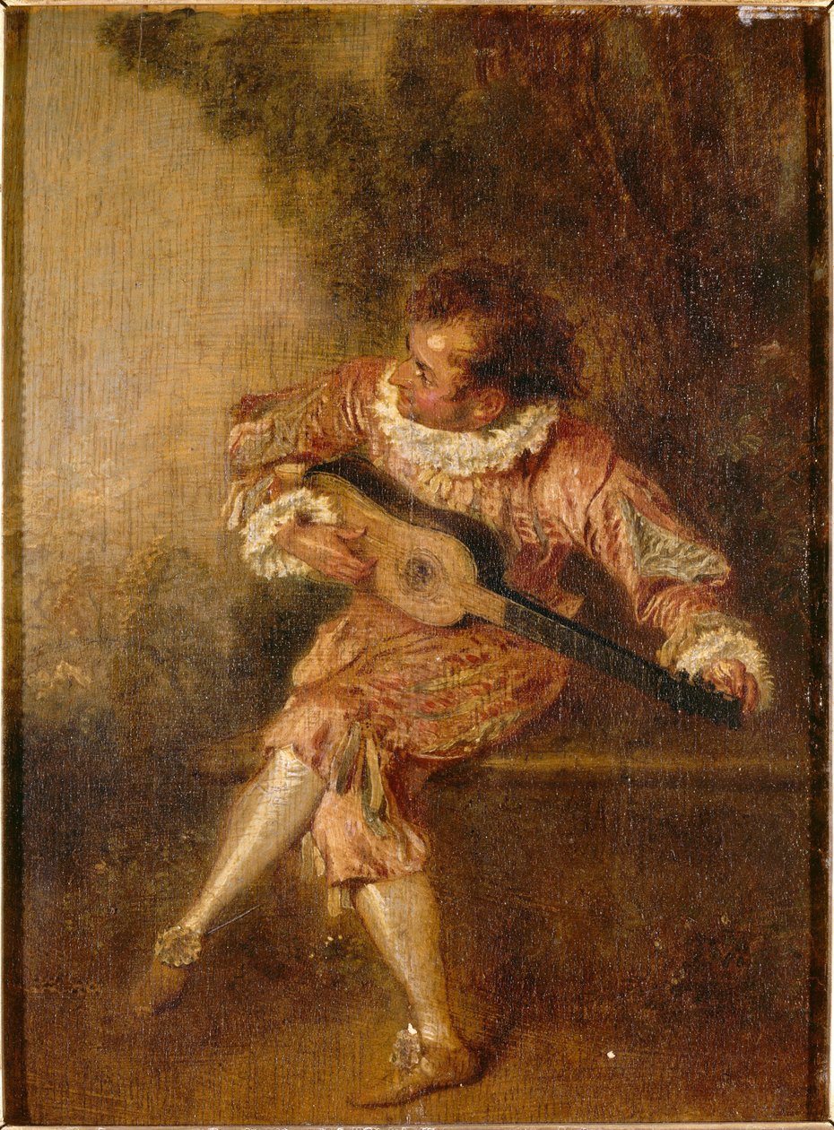 Le donneur de sérénades (Mezetin) av Jean Antoine Watteau