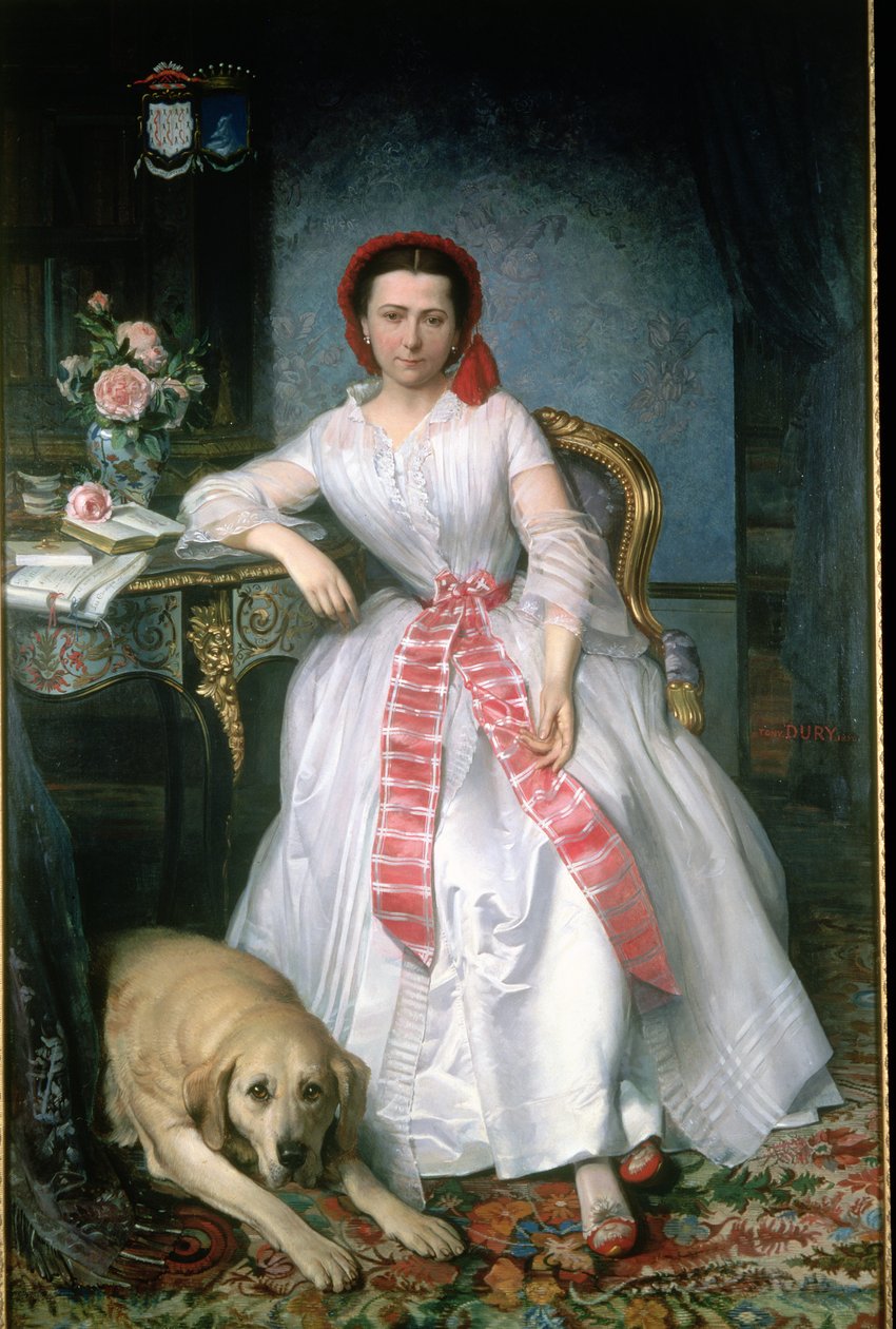 Josephine Bowes (1825-74) av Antoine or Tony Dury