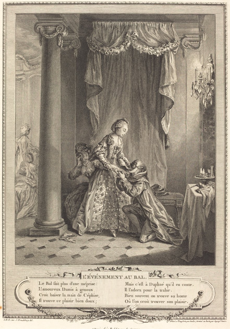 Evenemanget på balen av Antoine Jean Duclos and Francois Robert Ingouf after Sigmund Freudenberger