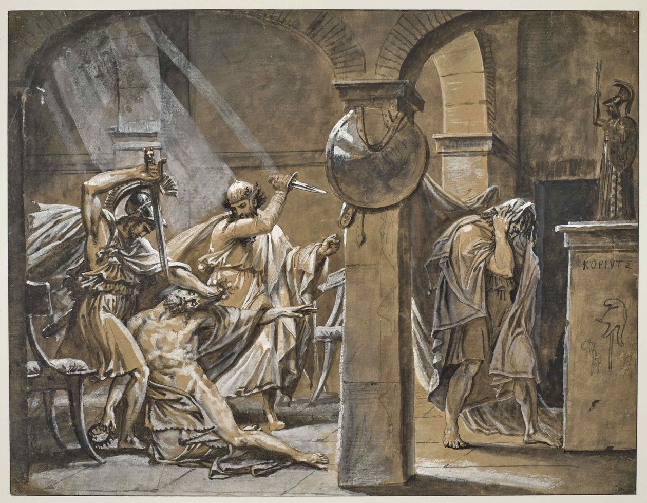 Timophanes död, 1842. av Antoine Jean Gros Baron