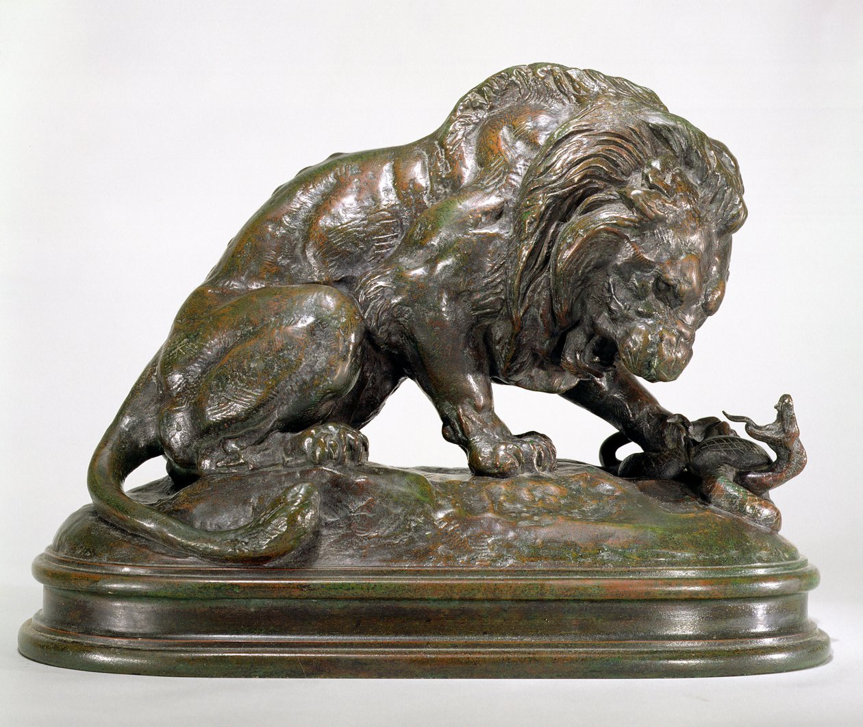 Lejon och orm av Antoine Louis Barye