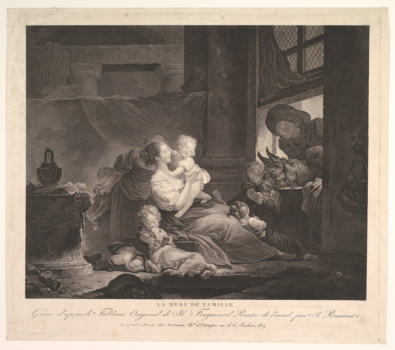 Familjen Mother.n.d. av Antoine Louis Romanet
