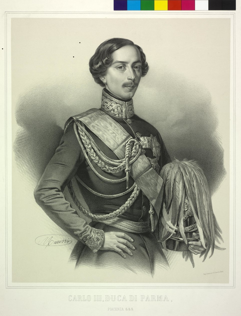 Hertigen av Parma Karl III (litografi) av Antoine Maurin