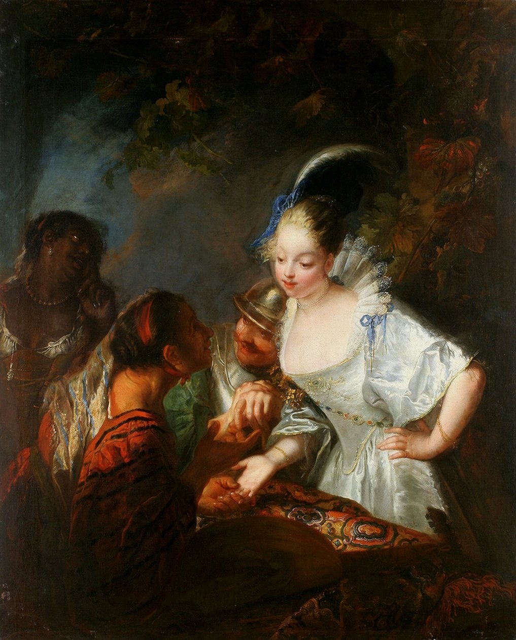 Gypsy spåkvinna. av Antoine Pesne