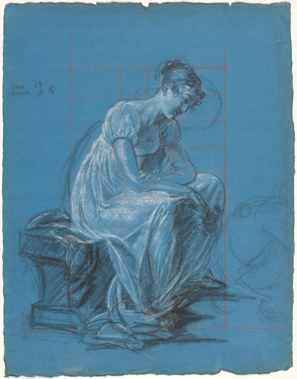 Sittande kvinna (recto) av Antoine Toussaint de Chazal