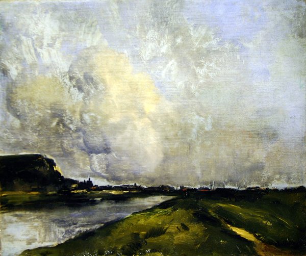 Flodstrand (olja på duk) av Antoine Vollon