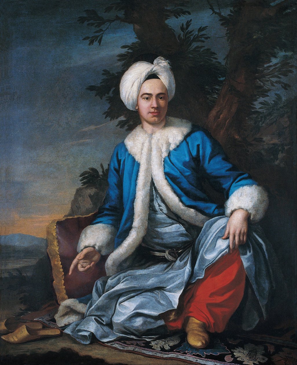 En europé i turkisk dräkt av Antoine de Favray