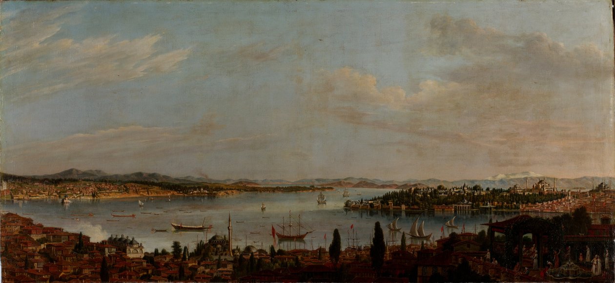 Panorama över Istanbul av Antoine de Favray