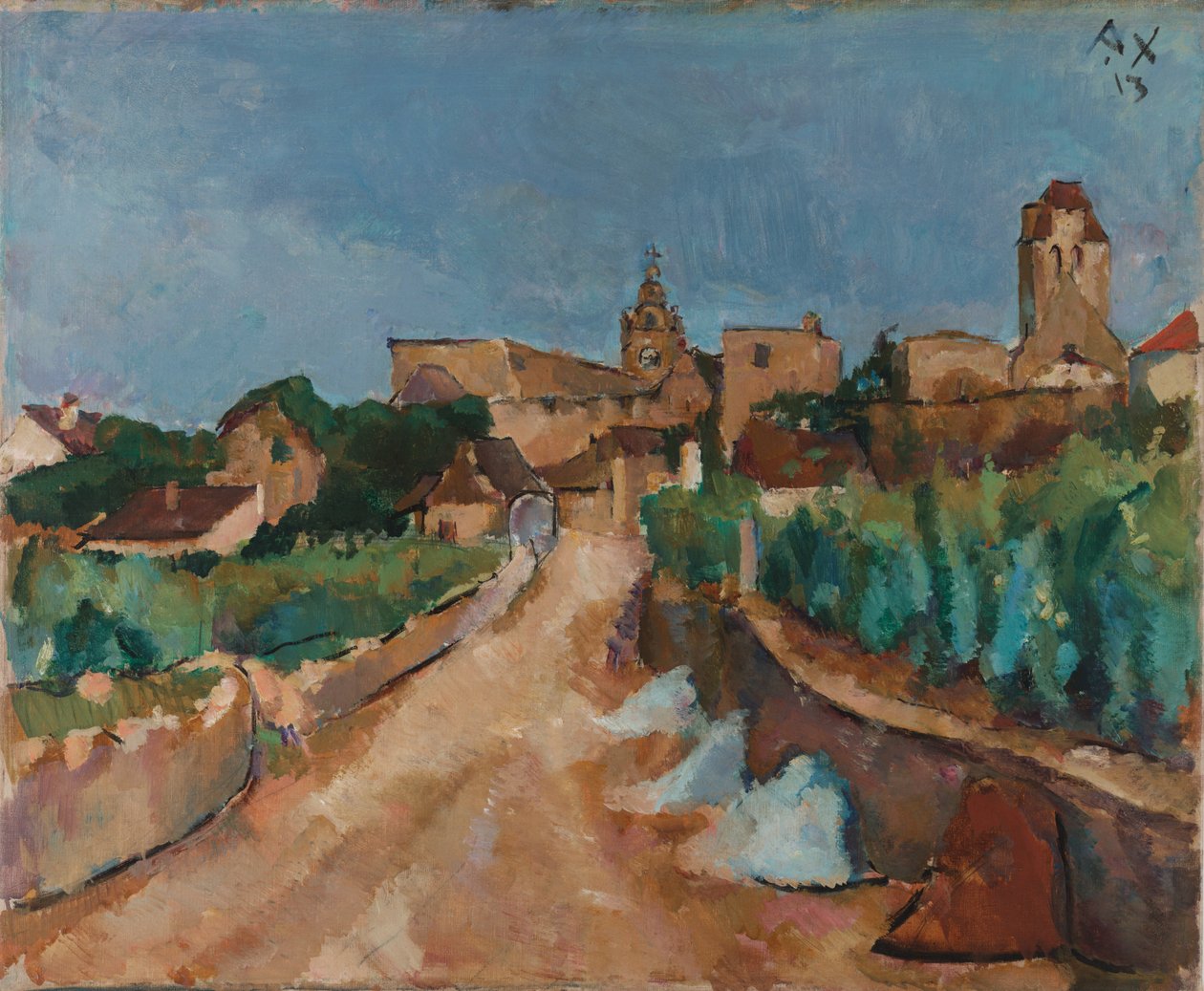 German: nDeutsch: Strae nach DurnsteinnStreet towards Durnstein  av Anton Faistauer