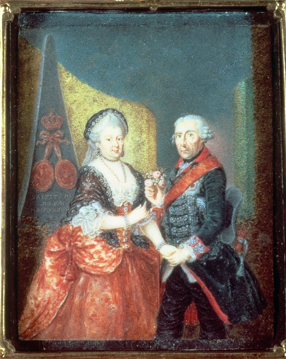 Kung Fredrik II och hans hustru Elizabeth Christine, 1758 av Anton Friedrich Konig