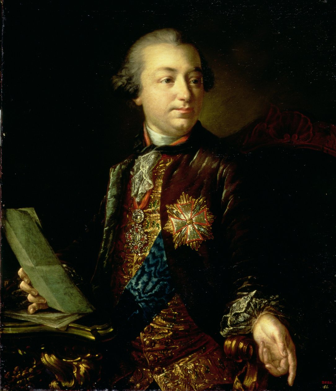 Porträtt av Ivan Ivanovich Shuvalov (1727-97) President för Konsthögskolan av Anton Pavlovich Losenko