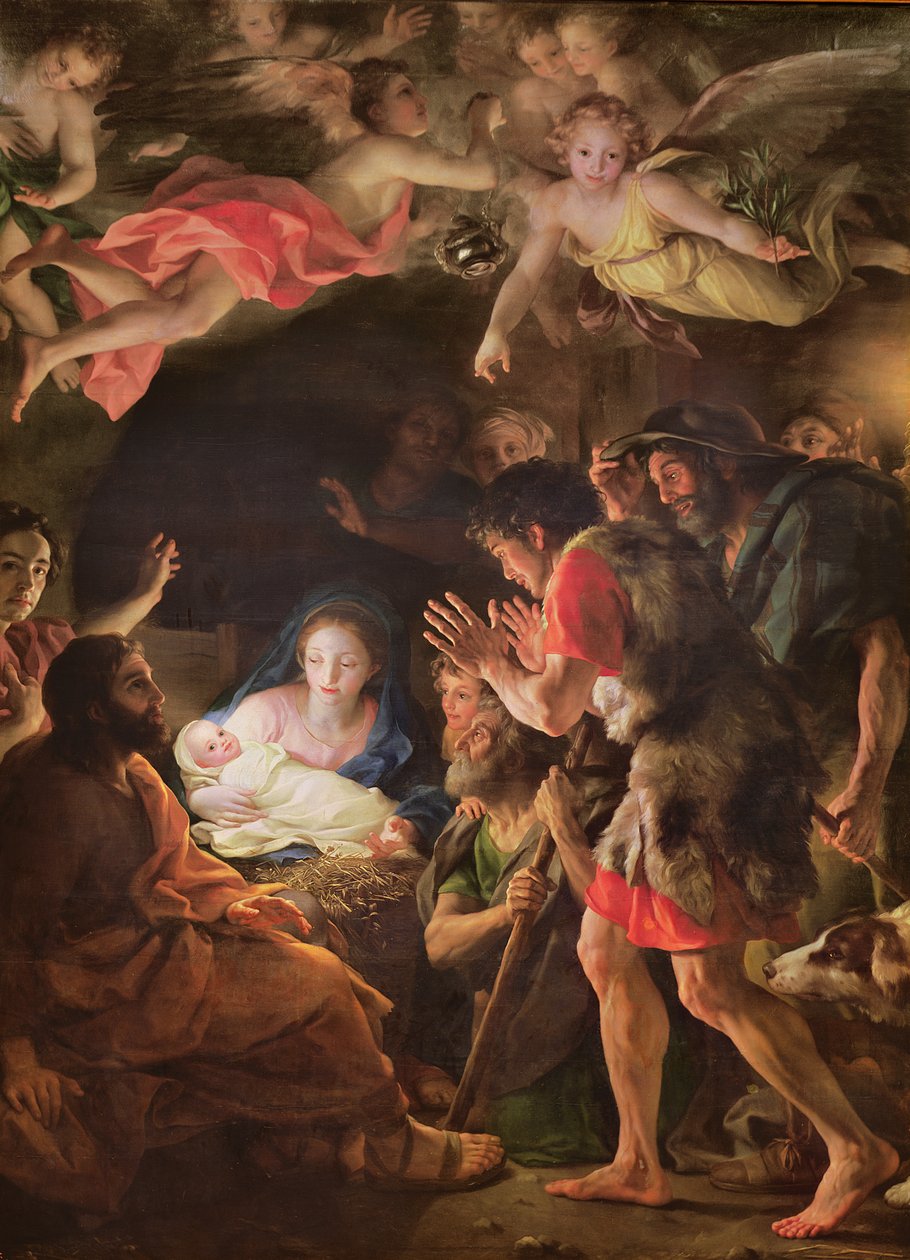 Herdens tillbedjan, ca 1770 (olja på trä) av Anton Raphael Mengs