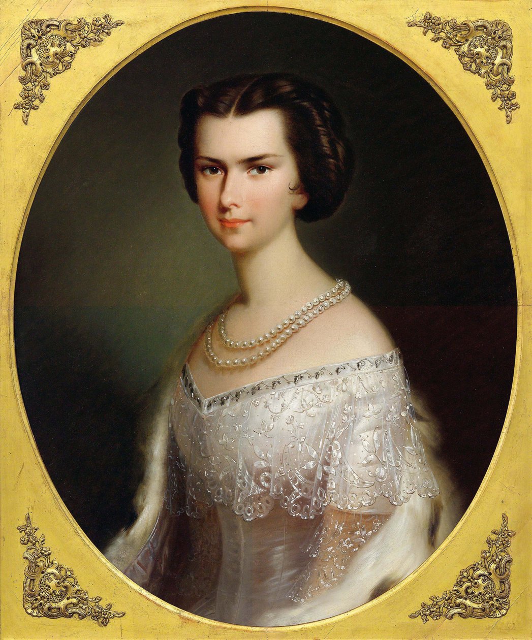 Porträtt av kejsarinnan Elisabeth av Österrike. av Anton Einsle