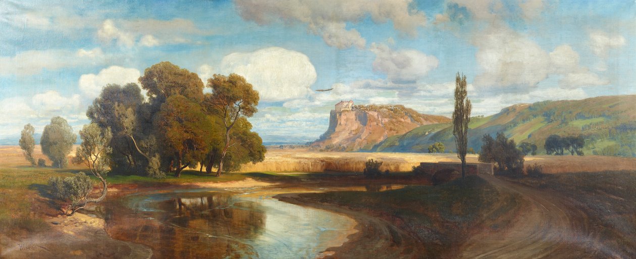 Burg Devín (Theben) an der Donau av Anton Hlavacek