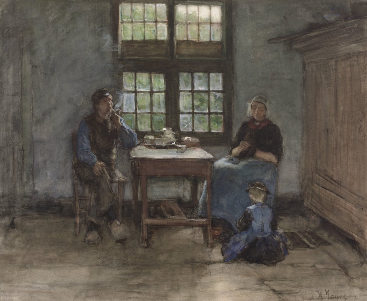 Larens inomhus av Anton Mauve