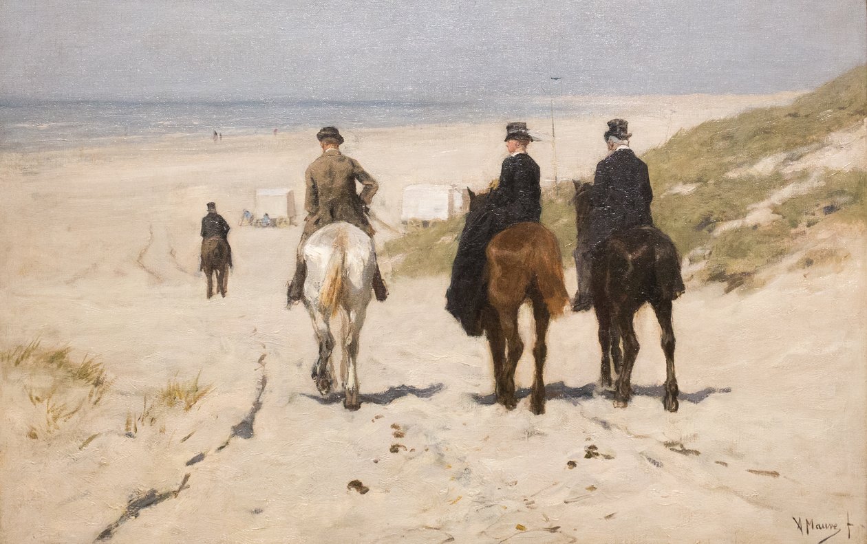 Morgonridning längs stranden av Anton Mauve