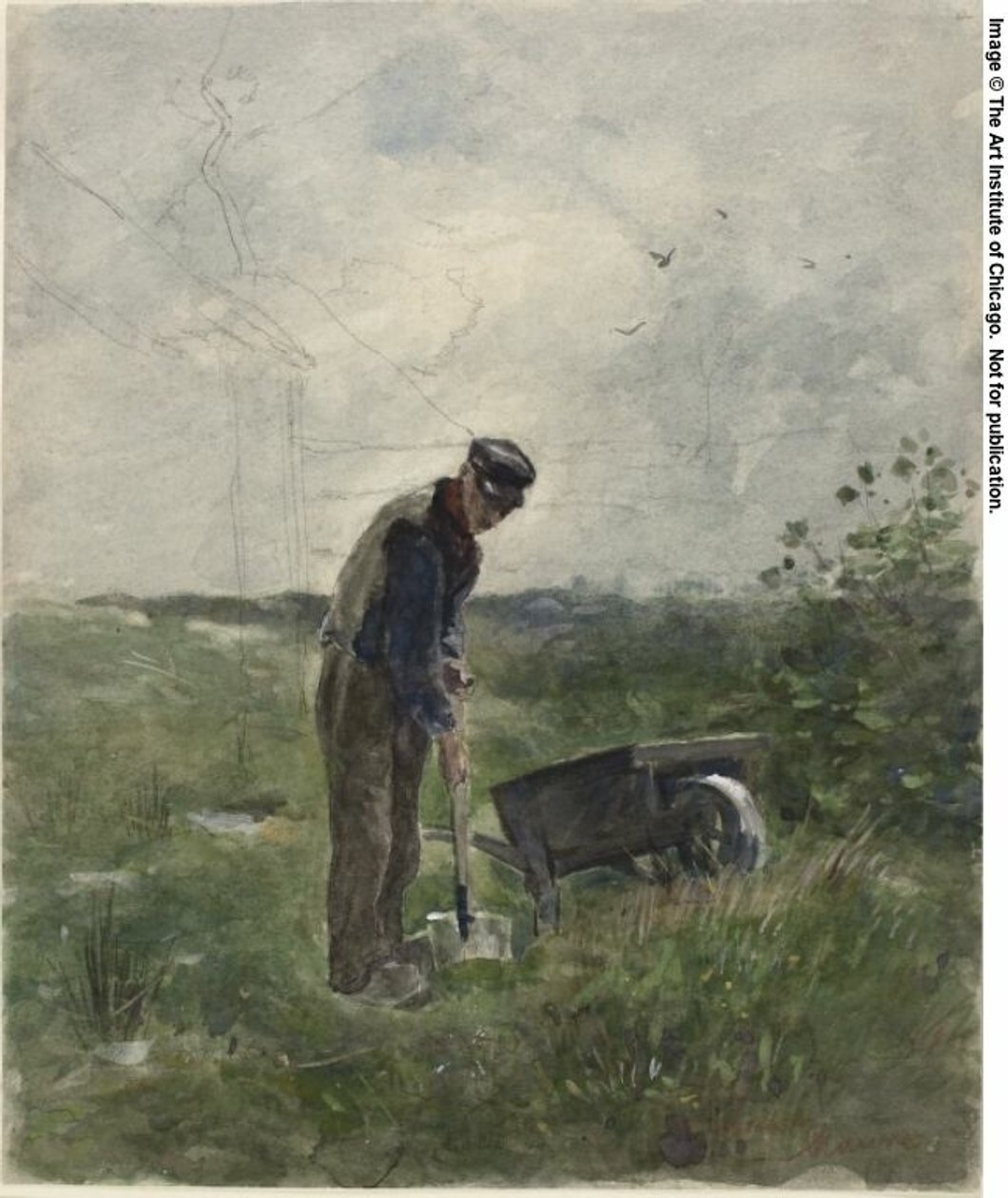 Bönder som plöjer av Anton Mauve