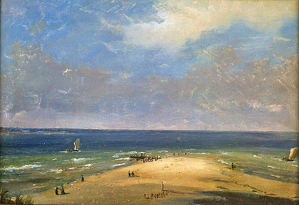 Stranden i Marseille (olja på papper) av Anton Melbye