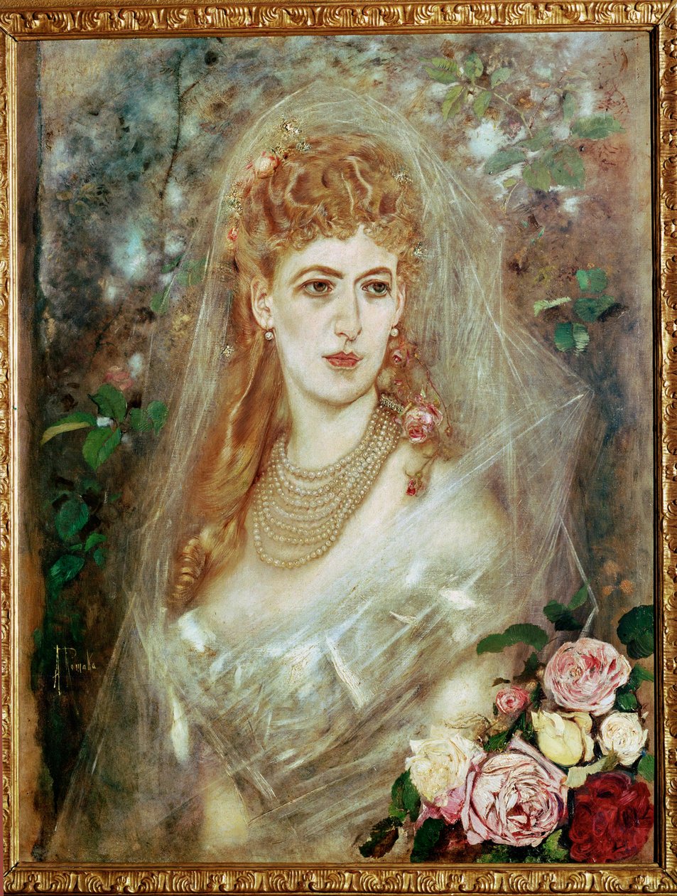 Maria Magda grevinnan Kuefstein ... (målning på duk) av Anton Romako