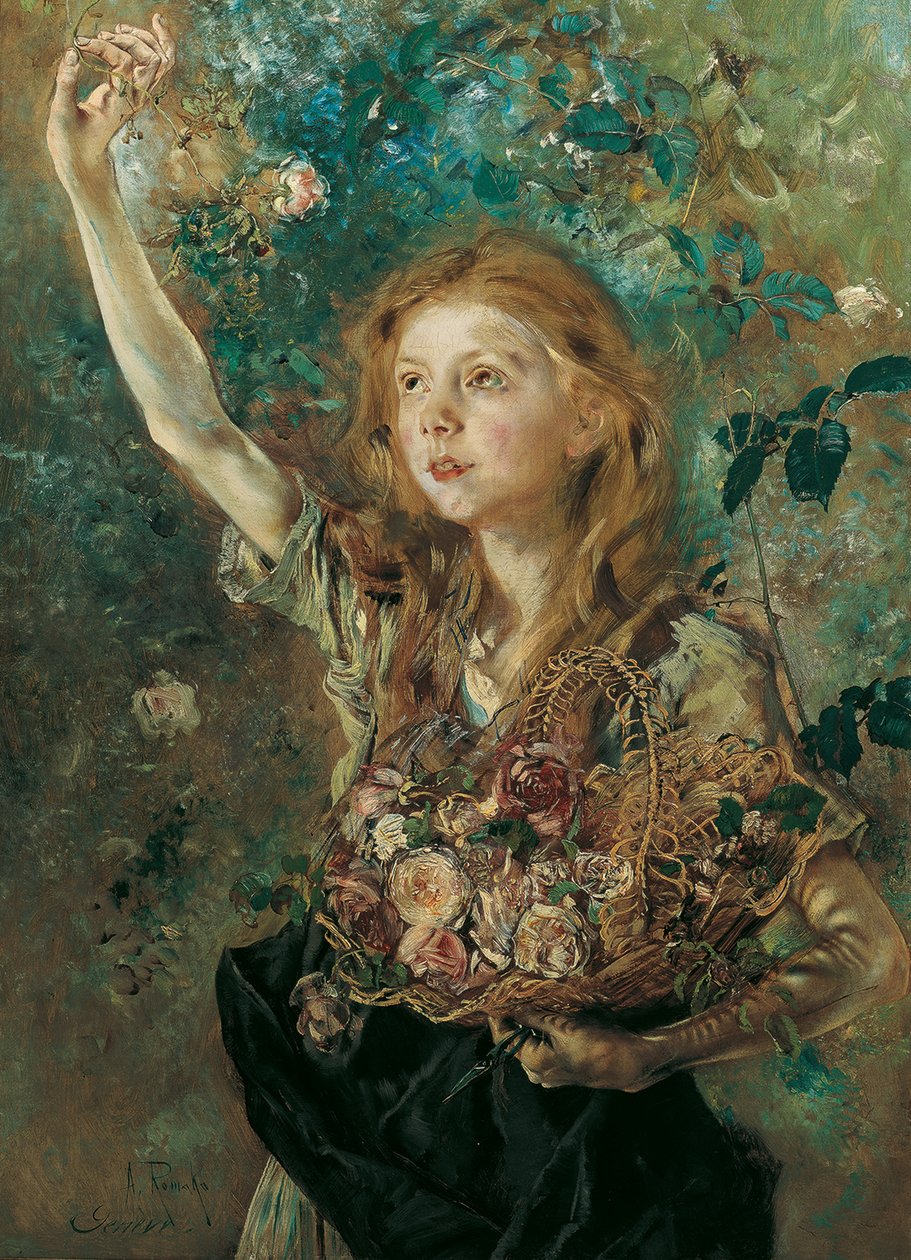Rosenplockaren, ca. 1883-1884. av Anton Romako