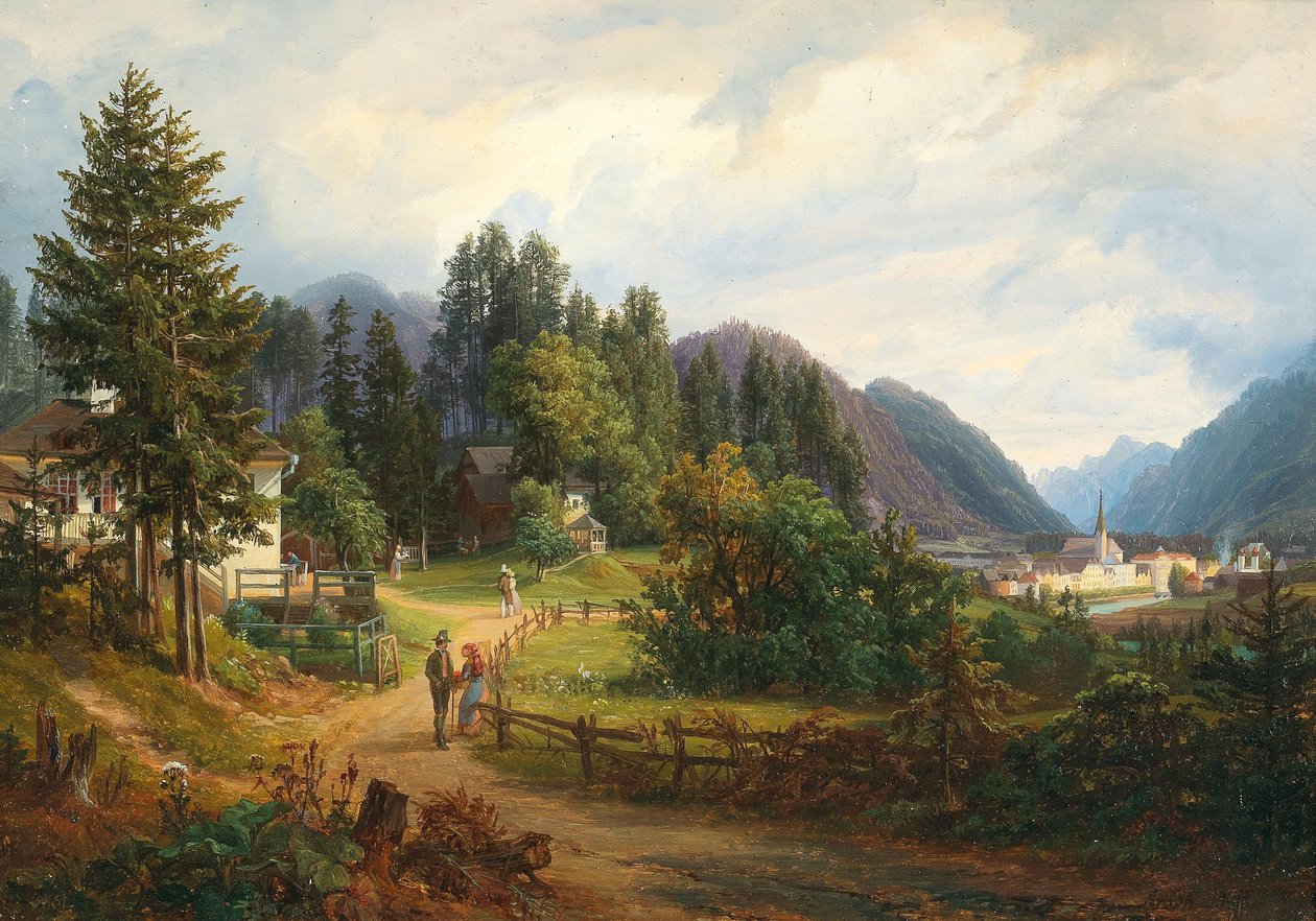 Utsikt över Bad Ischl av Anton Schiffer