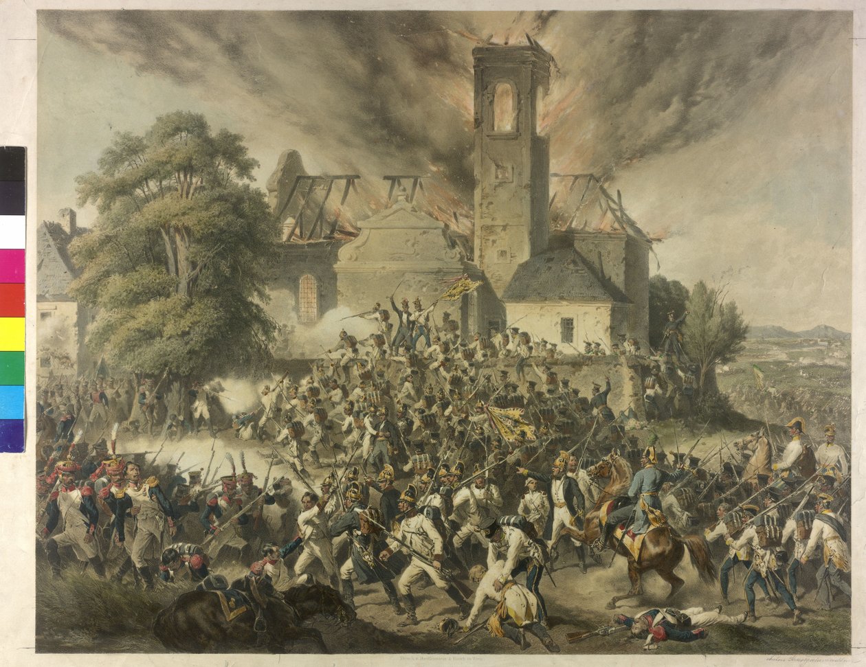 Slaget vid Aspern 1809 av Anton Strassgschwandtner
