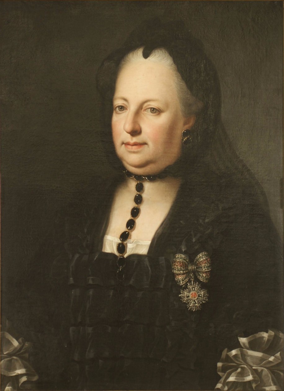 Maria Theresia klädd i sorgkläder av Anton von Maron
