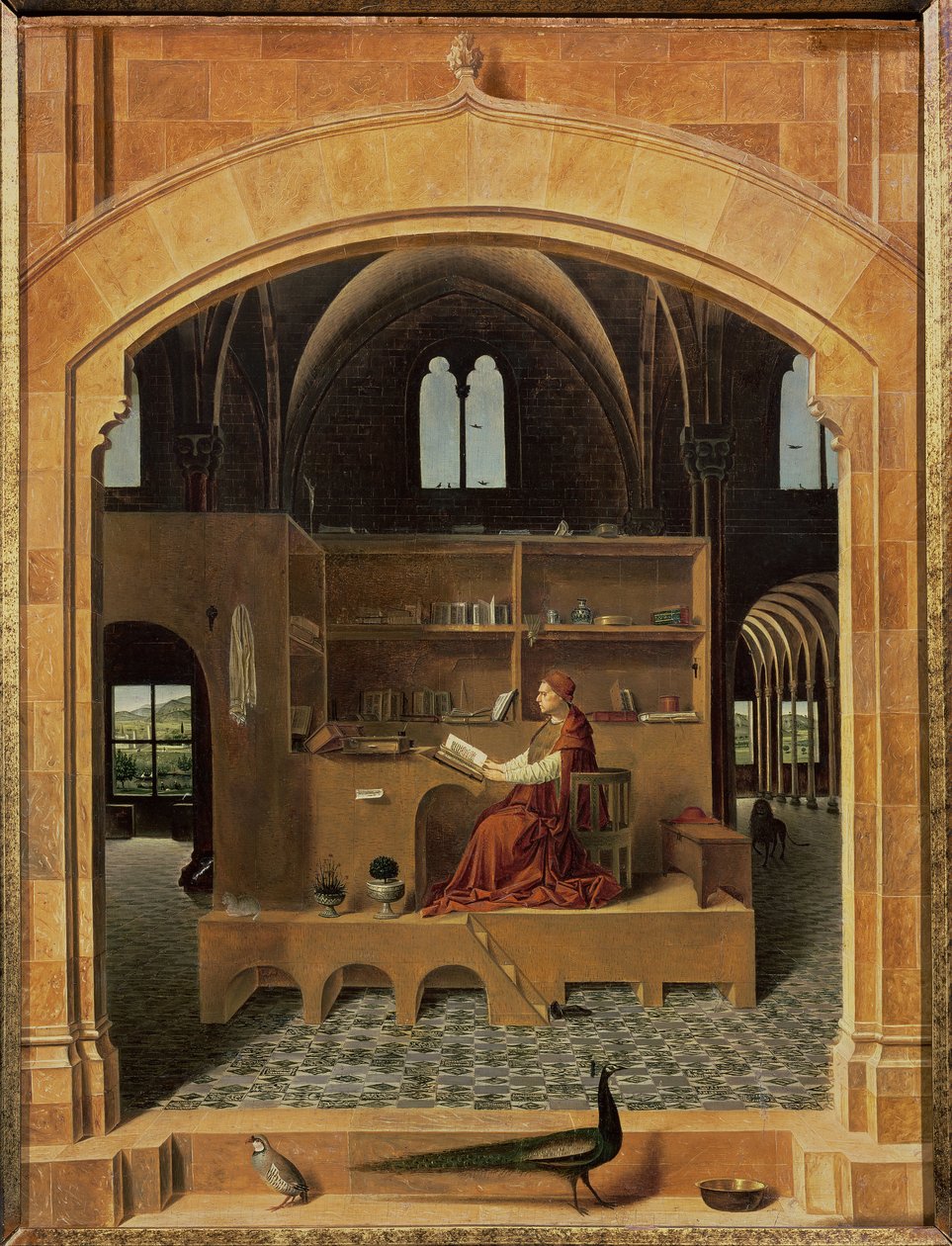 St. Hieronymus i hans studie, ca 1475 (se 259352 för detaljer) av Antonello da Messina