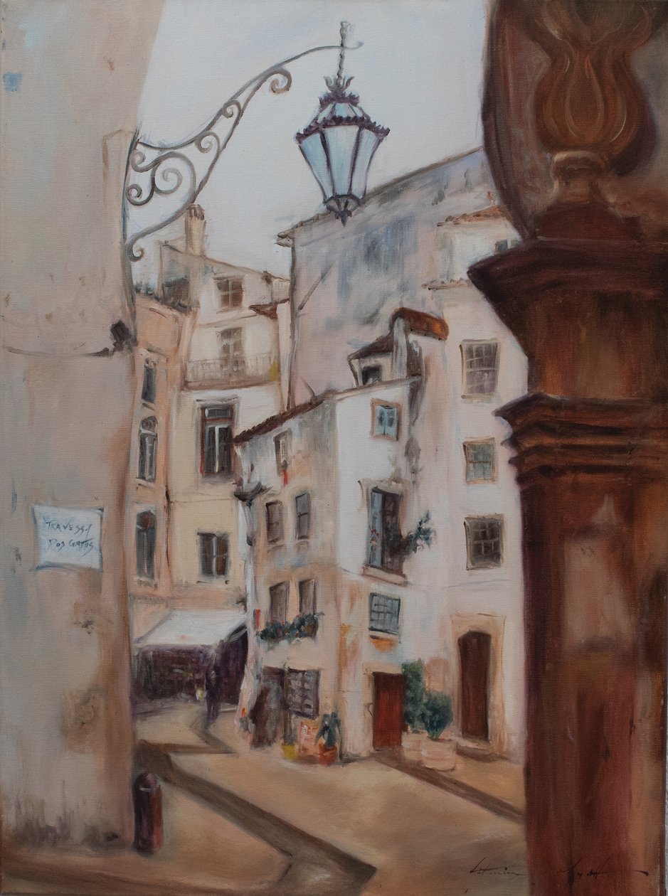 Coimbra, Portugal, 2015 (olja på duk) av Antonia Myatt