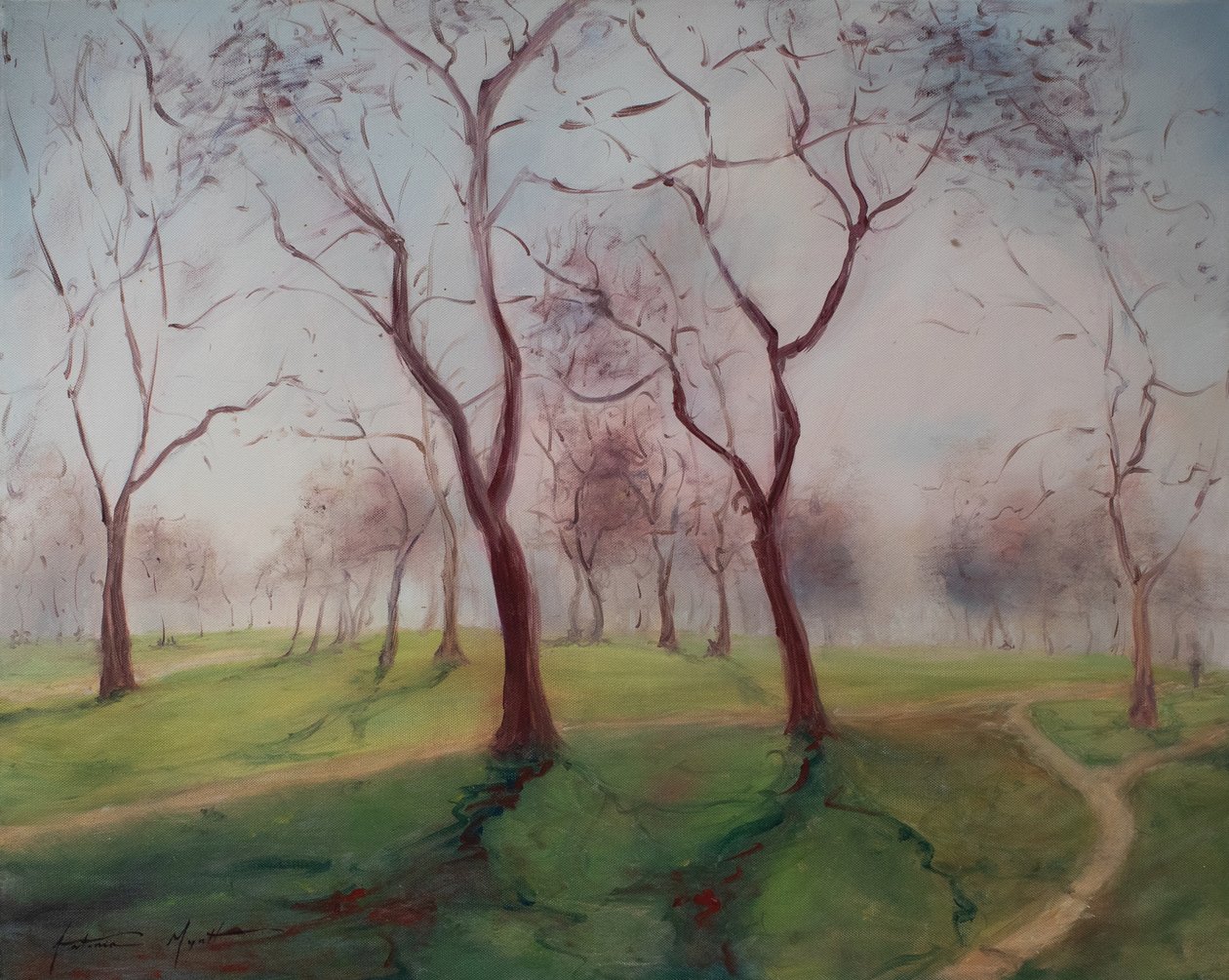 Hyde park, London, 2012 (olja på duk) av Antonia Myatt