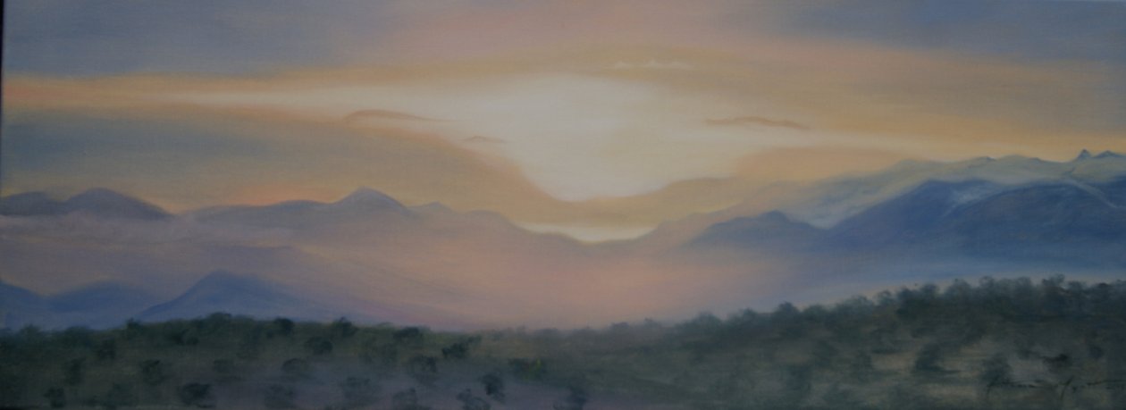 Soluppgång över Sierra Nevada, 2014 av Antonia Myatt
