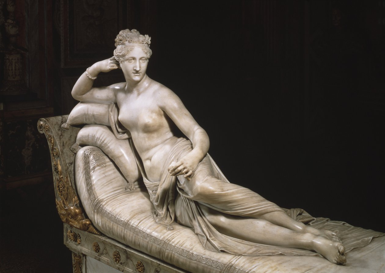 Pauline Bonaparte som Venus Triumphant, c.1805-08 (marmor) (se även 20019) av Antonio Canova
