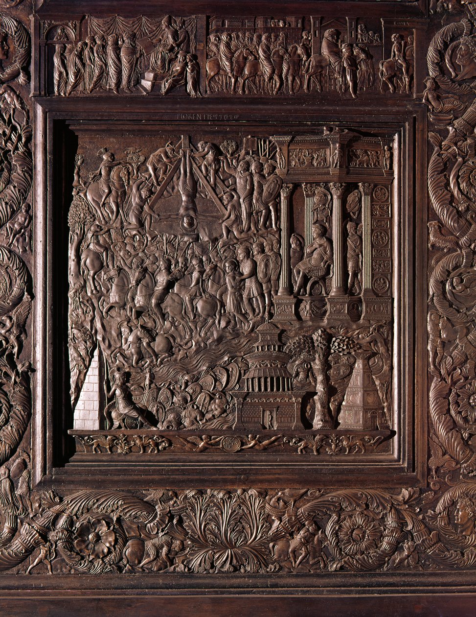 Peters martyrskap, detalj från basilikans centrala dörr, dekorerad 1439-45 (brons) (se även 247330-247337) av Antonio Filarete