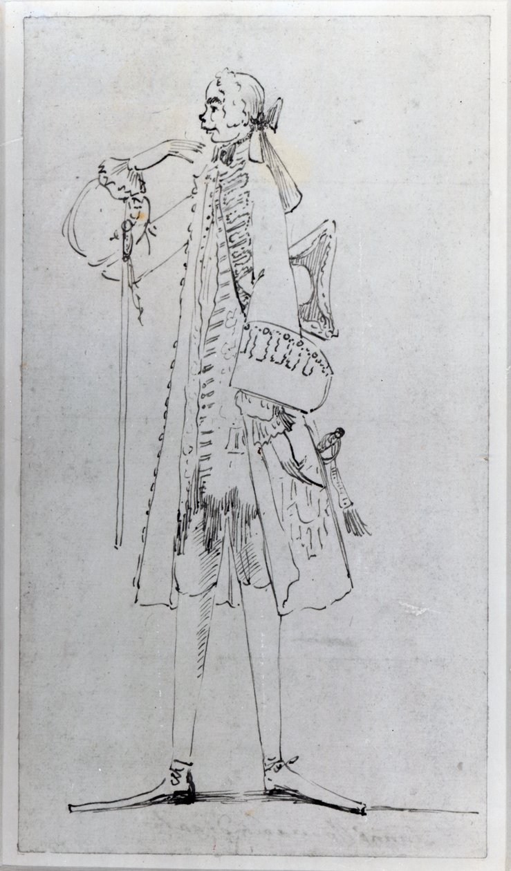 Carlo Maria Broschi, "Farinelli" (bläck på papper) av Antonio Maria Zanetti