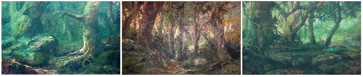  Homeland Triptych: Morning, Noon, Evening.nPortugues: Terra Natal Triptico:Amanhecer, Meio-Dia, Entardecer.n av Antonio Parreiras