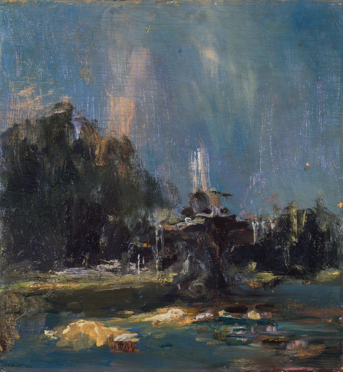Trädgård med fontän av Antonio Ambrogio Alciati